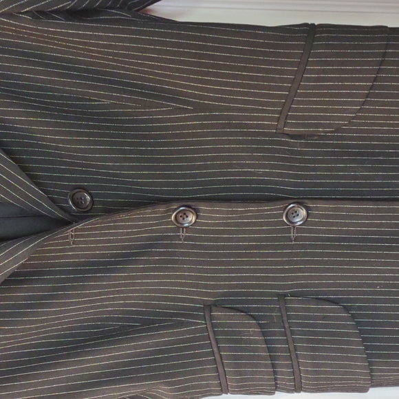 Hennes Collection long black blazer/jacket with white stripes size EU 36/ US 6! - Picture 3 of 6